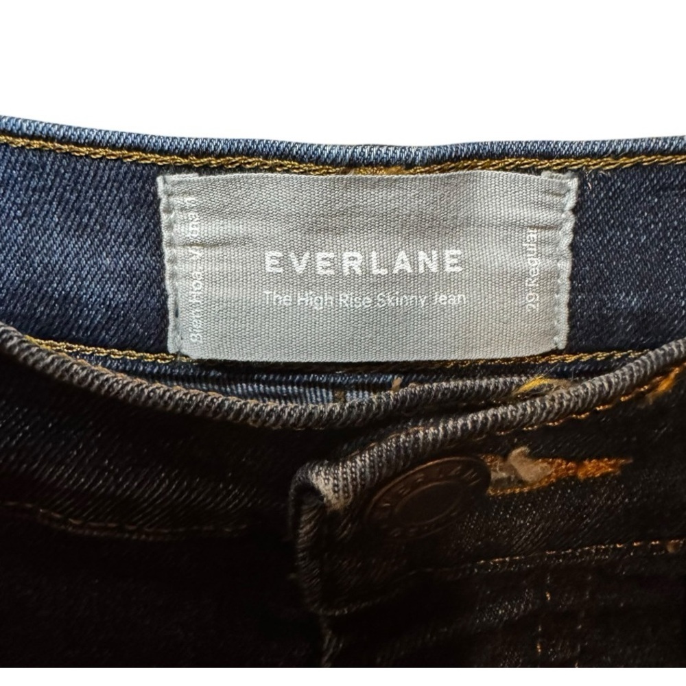 EVERLANE Dark Blue Cotton Blend Stretchy The High Rise Skinny Jean Size 29 - Picture 8 of 13